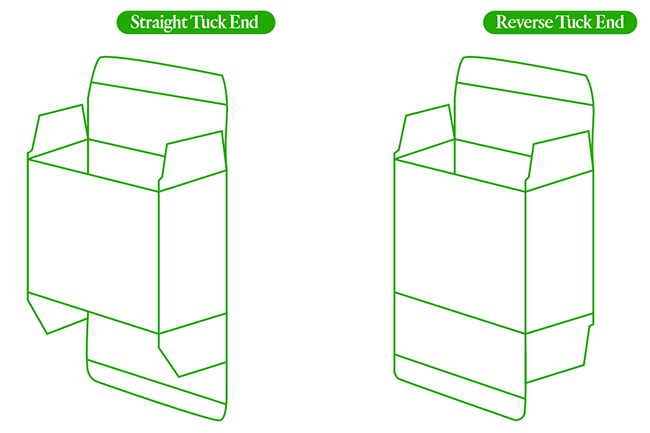 straight tuck end vs. reverse tuck end